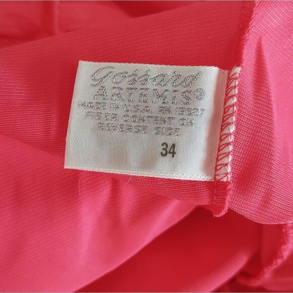 Gossard Artemis‎ Coral Chemise Slip Gown Waist Tie Floral Midi Vintage 60s S - Picture 7 of 10